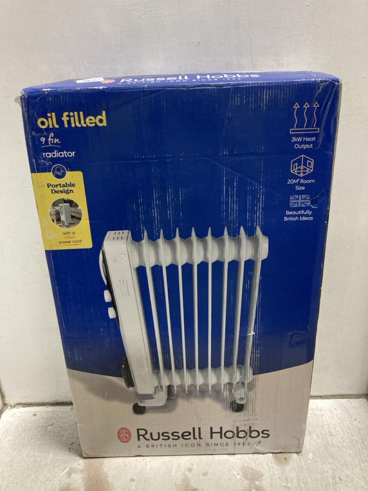 Lot 572  
            Chesterfield SR47 - Parcel Delivery Only 

                
RUSSELL HOBBS 9 FIN OIL FILLED RADIATOR. (LOCATION: G3)