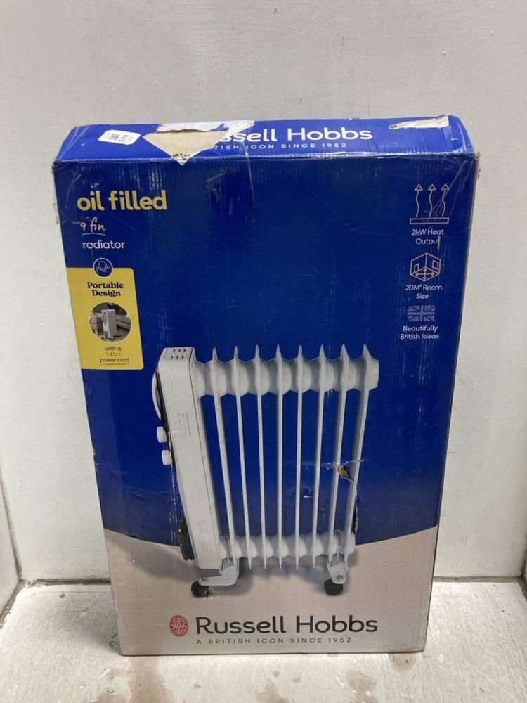 Lot 574  
            Chesterfield SR47 - Parcel Delivery Only 

                
RUSSELL HOBBS 9 FIN OIL FILLED RADIATOR. (LOCATION: G3)