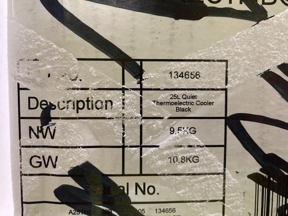 Lot 575  
            Chesterfield SR47 - Parcel Delivery Only 

                
ABODE 25L QUIET THERMOELECTRIC COOLER. (LOCATION: G3)