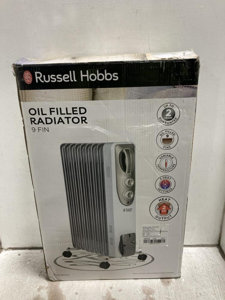 Lot 576  
            Chesterfield SR47 - Parcel Delivery Only 

                
RUSSELL HOBBS 9 FIN OIL FILLED RADIATOR. (LOCATION: G3)