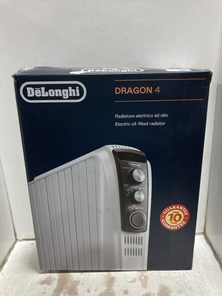 Lot 577  
            Chesterfield SR47 - Parcel Delivery Only 

                
DELONGHI DRAGON 4 ELECTRIC OIL-FILLED RADIATOR. (LOCATION: G3)