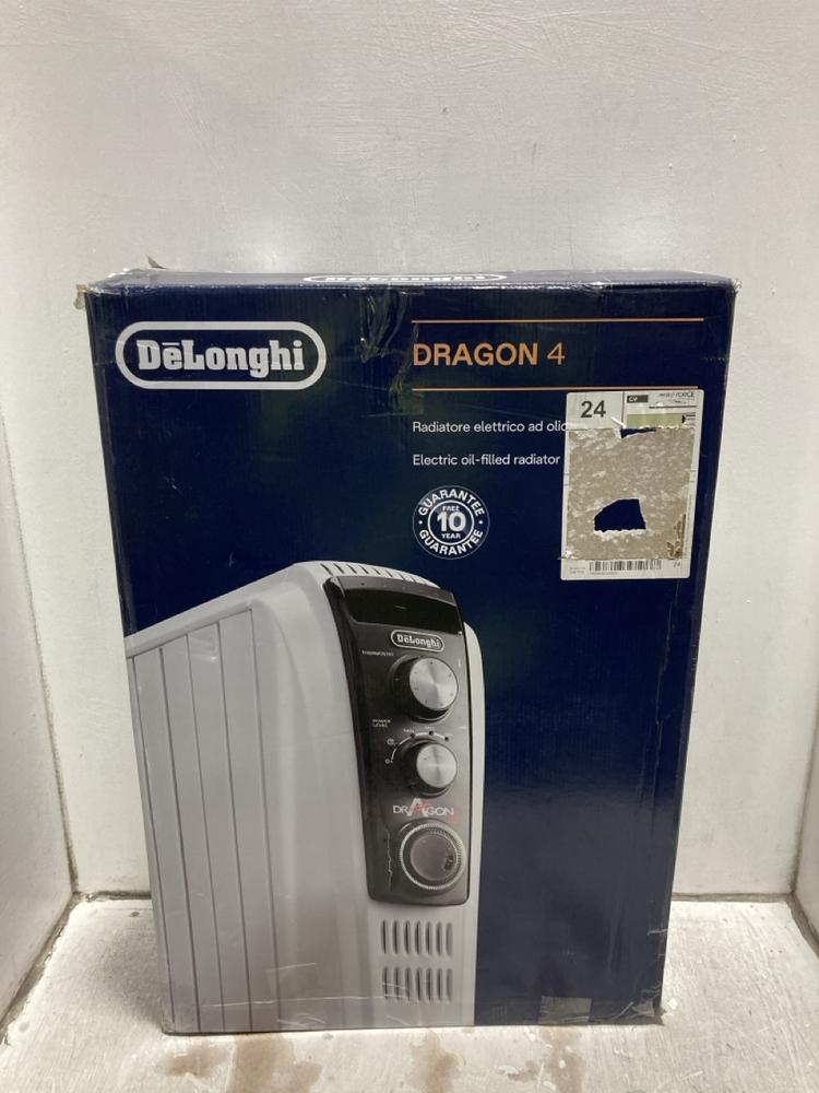 Lot 578  
            Chesterfield SR47 - Parcel Delivery Only 

                
DELONGHI DRAGON 4 ELECTRIC OIL-FILLED RADIATOR. (LOCATION: G3)