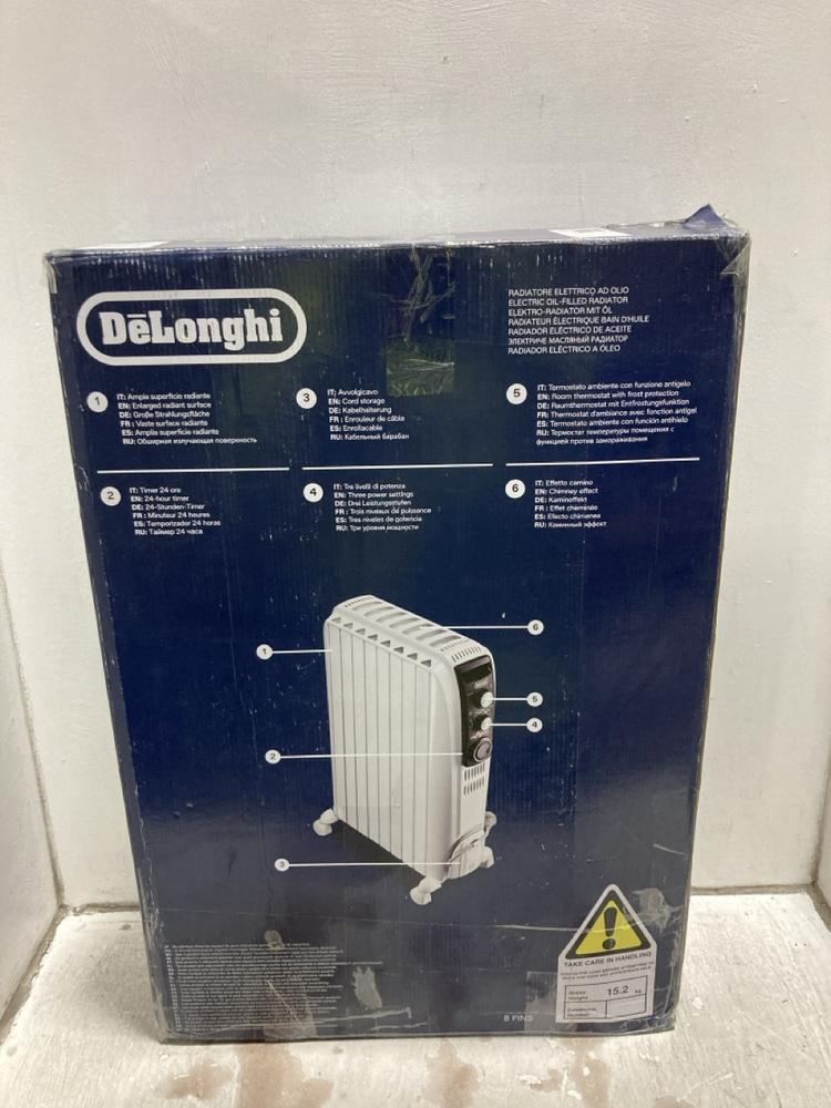 Lot 578  
            Chesterfield SR47 - Parcel Delivery Only 

                
DELONGHI DRAGON 4 ELECTRIC OIL-FILLED RADIATOR. (LOCATION: G3)