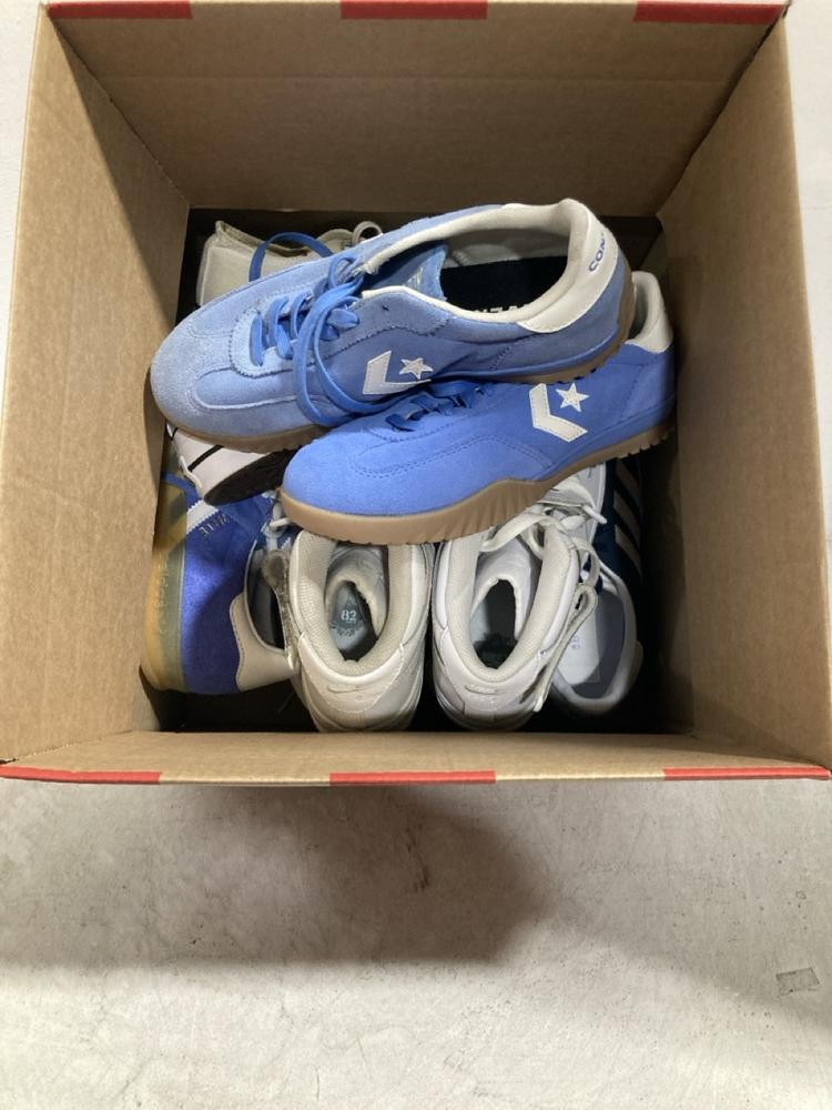 Lot 591  
            Chesterfield SR47 - Parcel Delivery Only 

                
5 X ASSORTED SHOES TO INCLUDE NIKE AIR FORCE 1 IN WHITE SIZE 3. (LOCATION: G4)