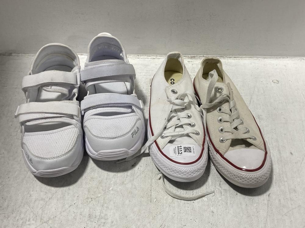 Lot 603  
            Chesterfield SR47 - Parcel Delivery Only 

                
QTY OF ASSORTED SHOES TO INCLUDE CONVERSE CHUCK TAYLOR ALL STAR TRAINERS IN WHITE...