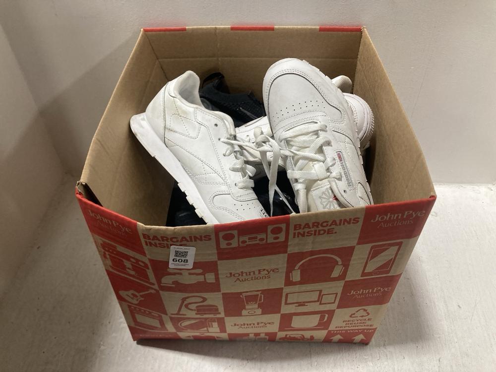 Lot 608  
            Chesterfield SR47 - Parcel Delivery Only 

                
QTY OF ASSORTED SHOES TO INCLUDE NIKE AIR FORCE 1 TRAINERS IN WHITE SIZES 2 & 5 (...