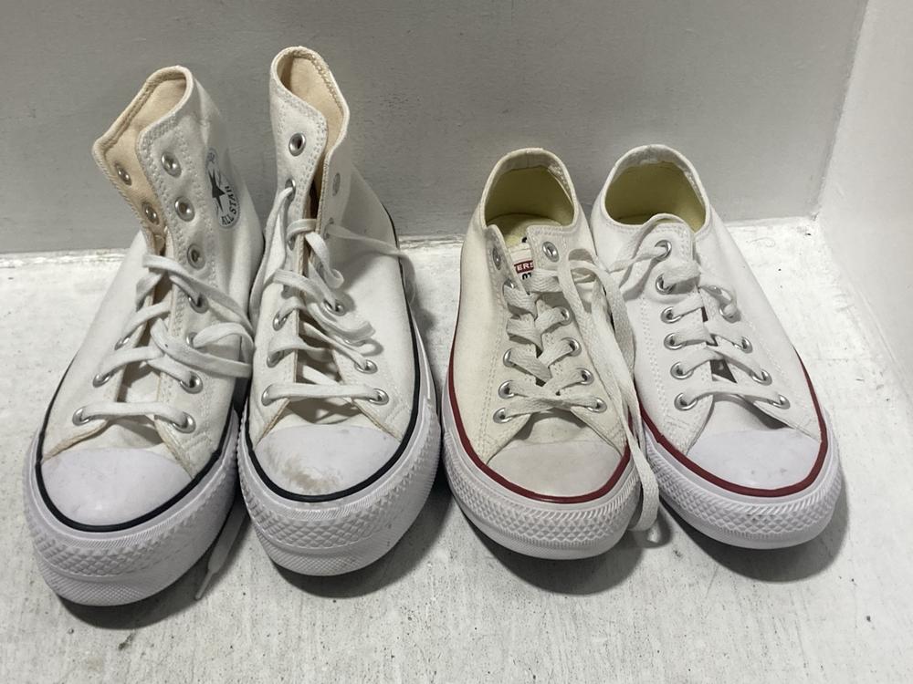 Lot 609  
            Chesterfield SR47 - Parcel Delivery Only 

                
QTY OF ASSORTED SHOES TO INCLUDE CONVERSE CHUCK TAYLOR ALL STAR HI TRAINERS IN WH...