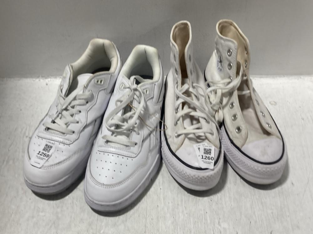 Lot 617  
            Chesterfield SR47 - Parcel Delivery Only 

                
4 X ASSORTED SHOES TO INCLUDE CONVERSE CHUCK TAYLOR ALL STAR TRAINERS IN BLACK/WH... - Image 2