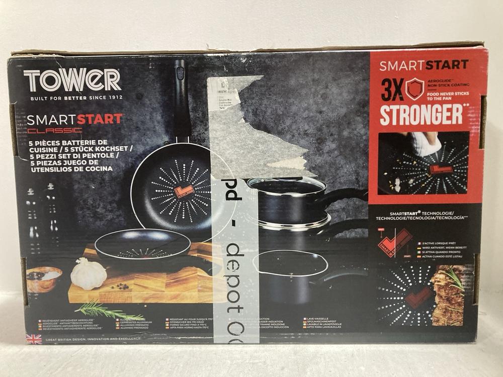 Lot 631  
            Chesterfield SR47 - Parcel Delivery Only 

                
3 X ASSORTED KITCHENWARES TO INCLUDE 5 PIECE COOKWARE SET (LOCATION: G6)