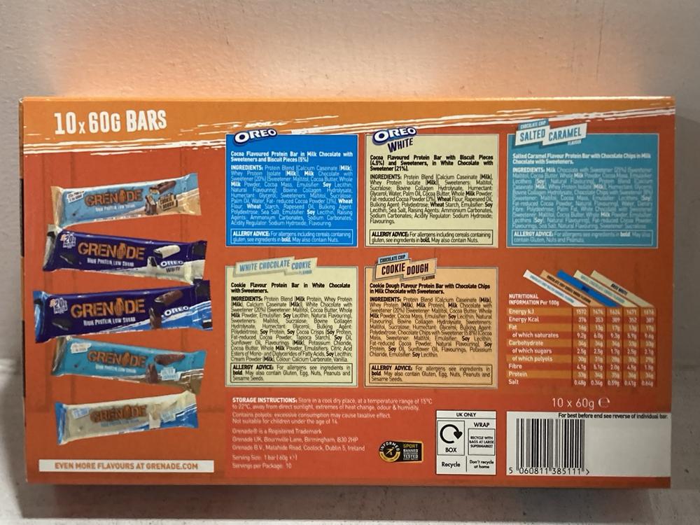 Lot 639  
            Chesterfield SR47 - Parcel Delivery Only 

                
6 X GRENADE FAN FAVOURITES SELECTION BOX (10 X 60G) - BB MAY HAVE EXPIRED TOTAL O...