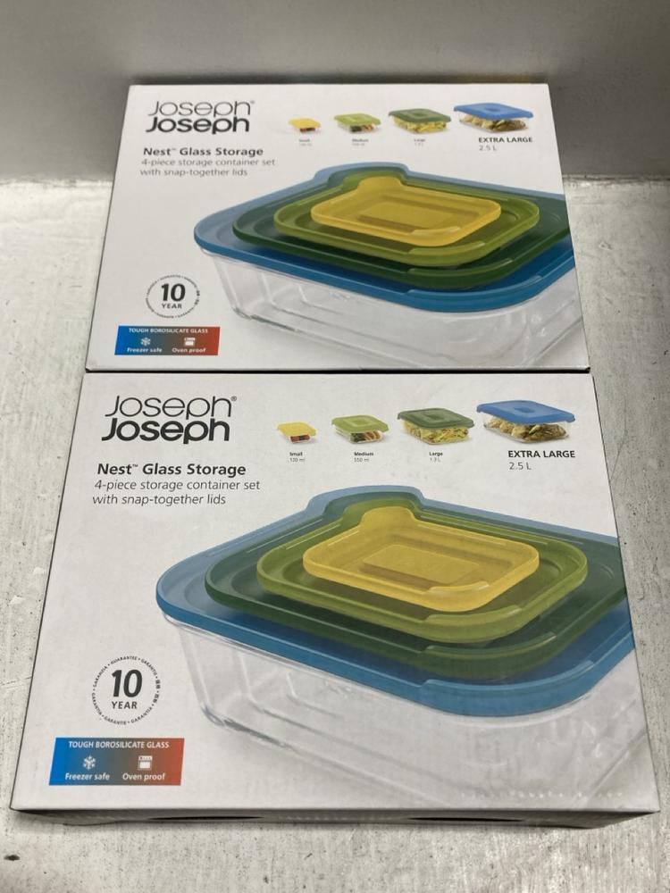 Lot 645  
            Chesterfield SR47 - Parcel Delivery Only 

                
2 X JOSEPH JOSEPH NEST GLASS STORAGE FOUR PIECE CONTAINER SET -10025 (LOCATION: G6)