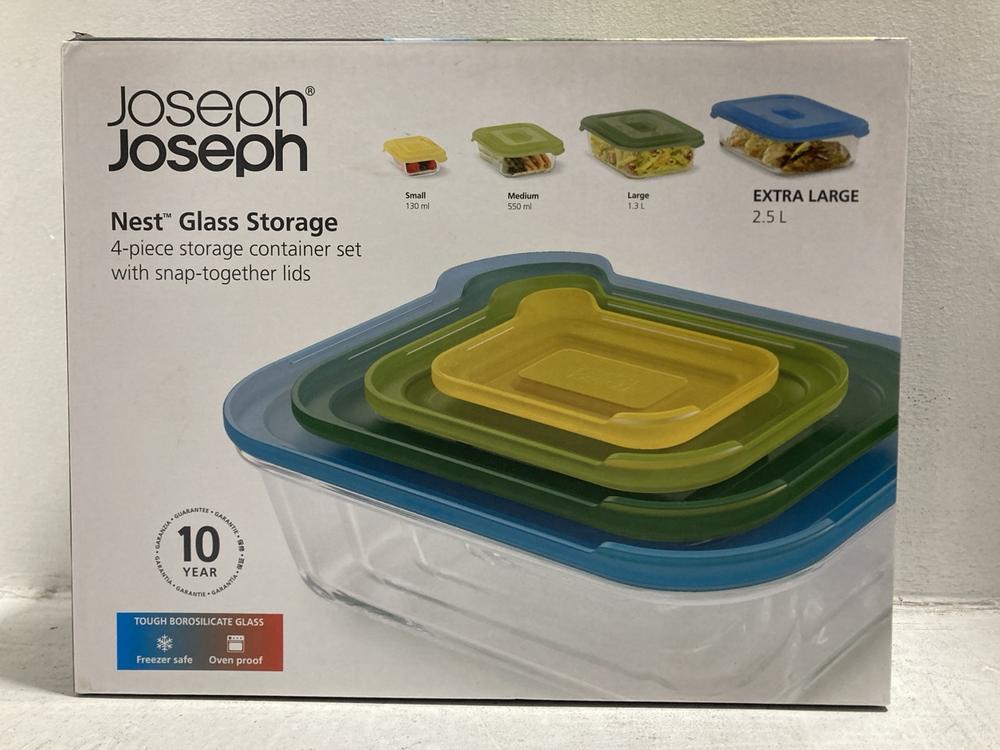 Lot 645  
            Chesterfield SR47 - Parcel Delivery Only 

                
2 X JOSEPH JOSEPH NEST GLASS STORAGE FOUR PIECE CONTAINER SET -10025 (LOCATION: G6)
