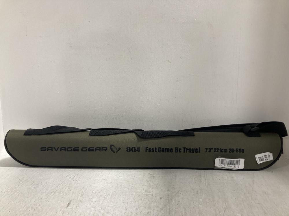 Lot 678  
            Chesterfield SR47 - Parcel Delivery Only 

                
SAVAGE GEAR SG4 FAST GAME BAITCAST TRAVEL ROD ORIGINAL RRP £101 (LOCATION: G8)