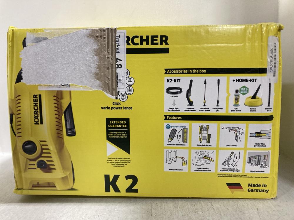 Lot 679  
            Chesterfield SR47 - Parcel Delivery Only 

                
KARCHER K2 POWER CONTROL PRESSURE WASHER ORIGINAL RRP £99 (LOCATION: G8) - Image 3