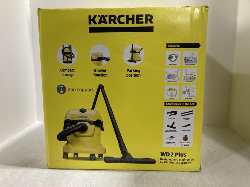 Lot 680  
            Chesterfield SR47 - Parcel Delivery Only 

                
KARCHER WD2 PLUS WET AND DRY VACUUM CLEANER (LOCATION: G8)