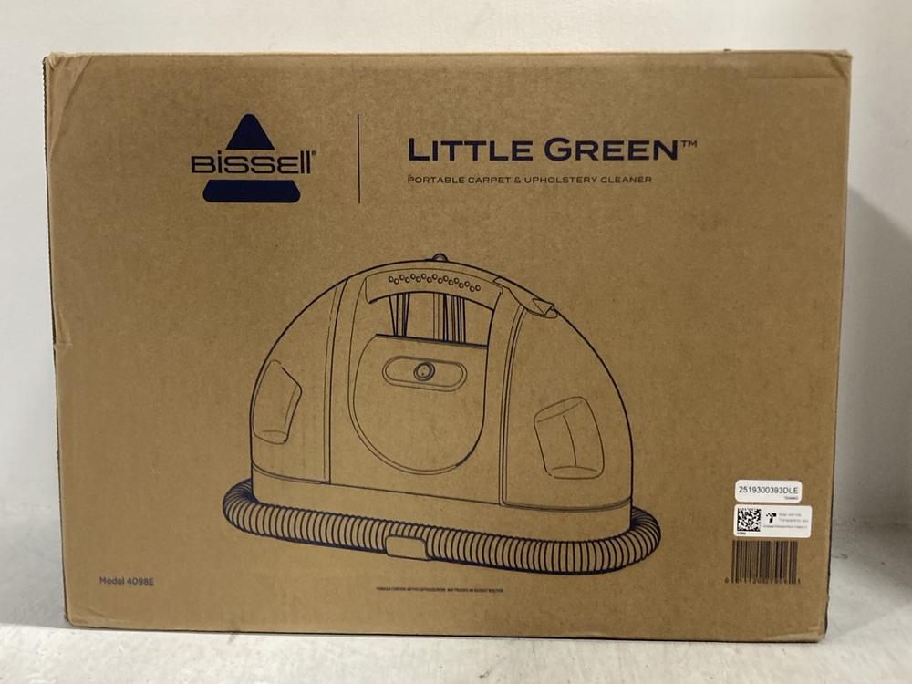 Lot 682  
            Chesterfield SR47 - Parcel Delivery Only 

                
BISSELL LITTLE GREEN PORTABLE CARPET AND UPHOLSTERY CLEANER ORIGINAL RRP £99 (LOC...