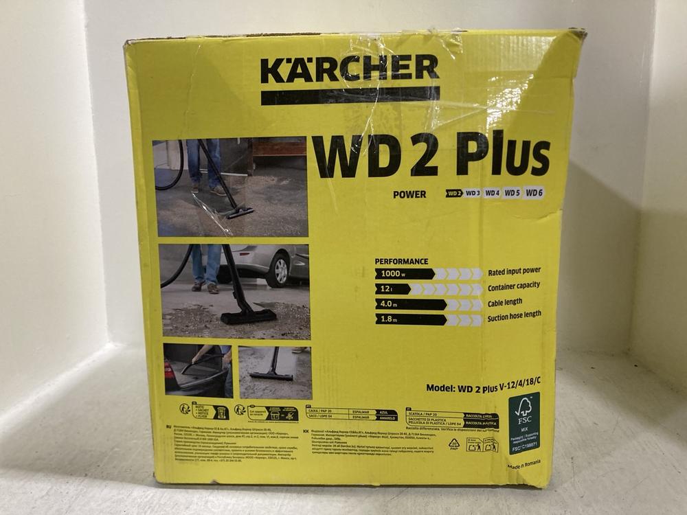 Lot 683  
            Chesterfield SR47 - Parcel Delivery Only 

                
KARCHER WD2 PLUS WET AND DRY VACUUM CLEANER (LOCATION: G8) - Image 4