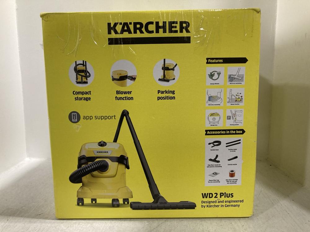 Lot 684  
            Chesterfield SR47 - Parcel Delivery Only 

                
KARCHER WD2 PLUS WET AND DRY VACUUM CLEANER (LOCATION: G8)