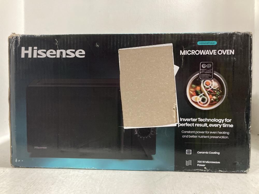 Lot 693  
            Chesterfield SR47 - Parcel Delivery Only 

                
HISENSE 20L 700W MICROWAVE OVEN - MODEL NO. H20MOBP1HIUK (LOCATION: G8)