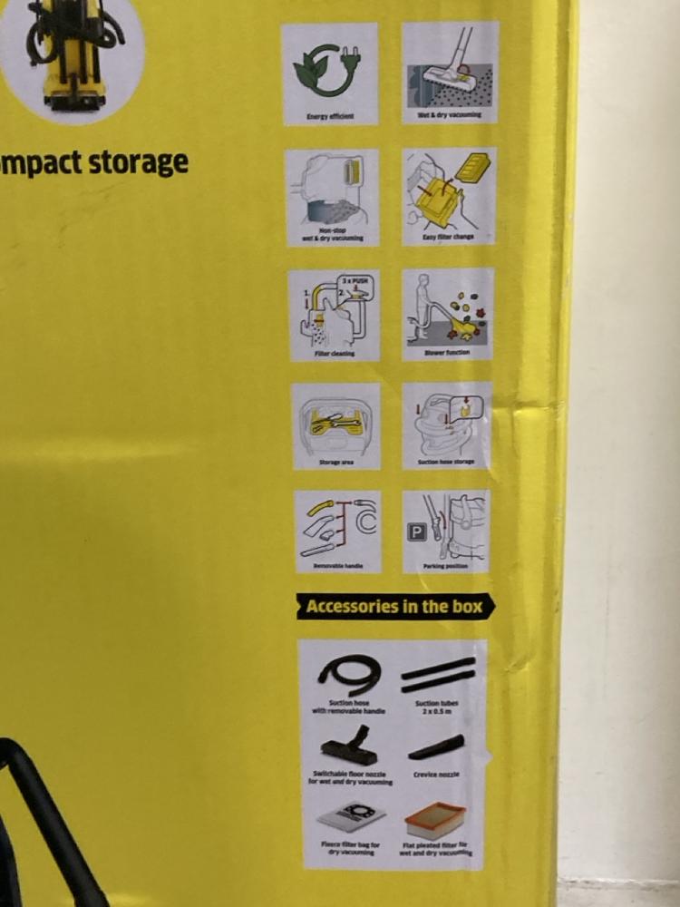 Lot 701  
            Chesterfield SR47 - Parcel Delivery Only 

                
KARCHER WD5 WET AND DRY VACUUM CLEANER ORIGINAL RRP £159 (LOCATION: G8) - Image 4