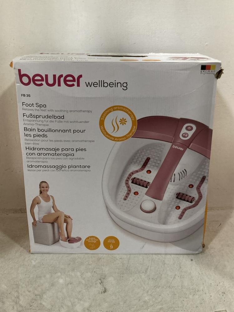 Lot 703  
            Chesterfield SR47 - Parcel Delivery Only 

                
BEURER WELLBEING FB 35 FOOT SPA (LOCATION: G9)