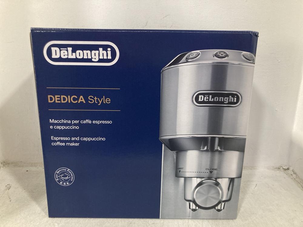Lot 708  
            Chesterfield SR47 - Parcel Delivery Only 

                
DELONGHI DEDICA STYLE ESPRESSO CAPPUCCINO COFFEE MAKER. (LOCATION: G9)