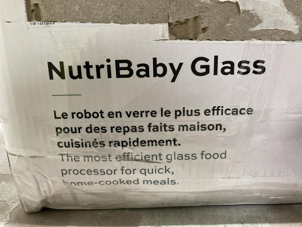 Lot 737  
            Chesterfield SR47 - Parcel Delivery Only 

                
BABYMOOV NUTRIBABY GLASS FOOD MAKER ORIGINAL RRP £175 (LOCATION: G10)
