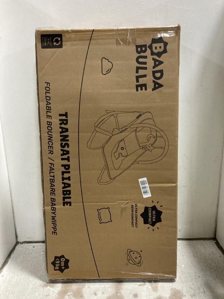 Lot 738  
            Chesterfield SR47 - Parcel Delivery Only 

                
BADA VULLE TRANSATPLIABLE FOLDABLE BOUNCER (LOCATION: G10)