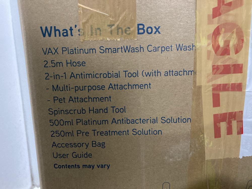 Lot 741  
            Chesterfield SR47 - Parcel Delivery Only 

                
VAX PLATINUM SMARTWASH CARPET WASHER (LOCATION: G10) - Image 3
