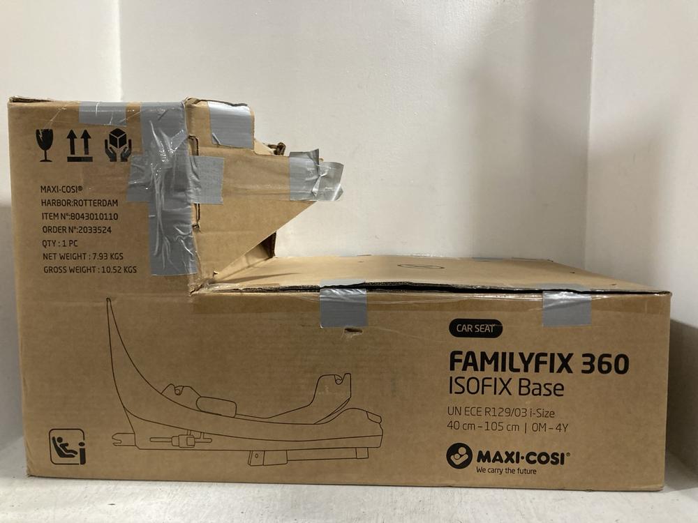 Lot 756  
            Chesterfield SR47 - Parcel Delivery Only 

                
MAXI-COSI FAMILYFIX 360 ISOFIX BASE 0M-4Y. (LOCATION: G11)