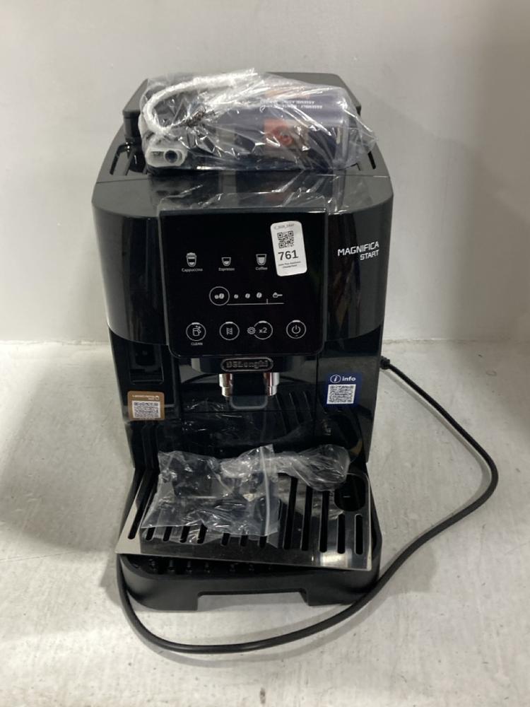 Lot 761  
            Chesterfield SR47 - Parcel Delivery Only 

                
DELONGHI MAGNIFICA START COFFEE MACHINE. ORIGINAL RRP £320 (LOCATION: G11)