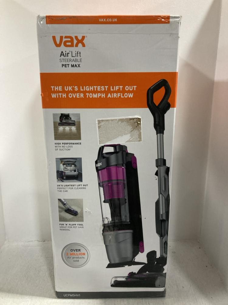 Lot 762  
            Chesterfield SR47 - Parcel Delivery Only 

                
VAX AIR LIFT STEERABLE PET MAX VACUUM CLEANER. (LOCATION: G11)
