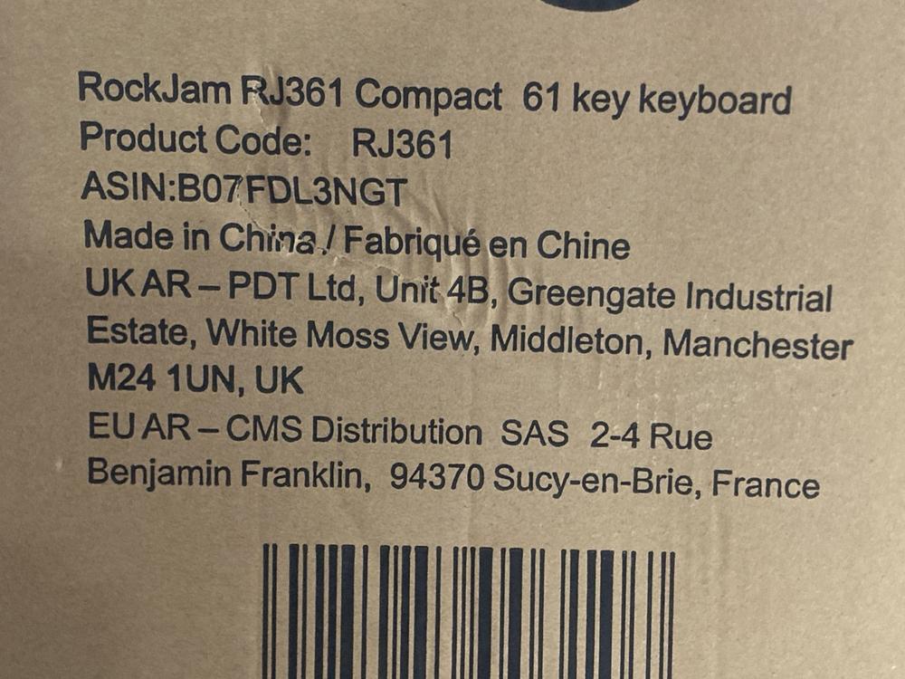 Lot 770  
            Chesterfield SR47 - Parcel Delivery Only 

                
ROCK JAM RJ361 COMPACT 61 KEY KEYBOARD (LOCATION: H1) - Image 3