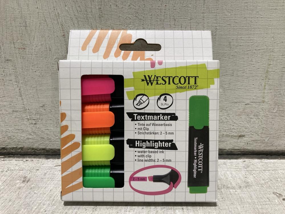 Lot 866  
            Chesterfield SR47 - Parcel Delivery Only 

                
40X WESTCOTT SINCE 1872 TEXT MARKER / HIGHLIGHTER (LOCATION: H2) - Image 2