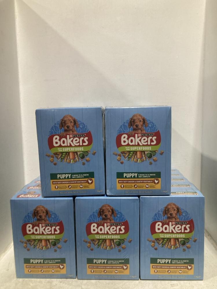 Lot 921  
            Chesterfield SR47 - Parcel Delivery Only 

                
5 X PURINA BAKERS SUPERFOODS PUPPY DRY FOOD (5 X 1.1KG) - BB 04/26 TOTAL ORIGINAL...
