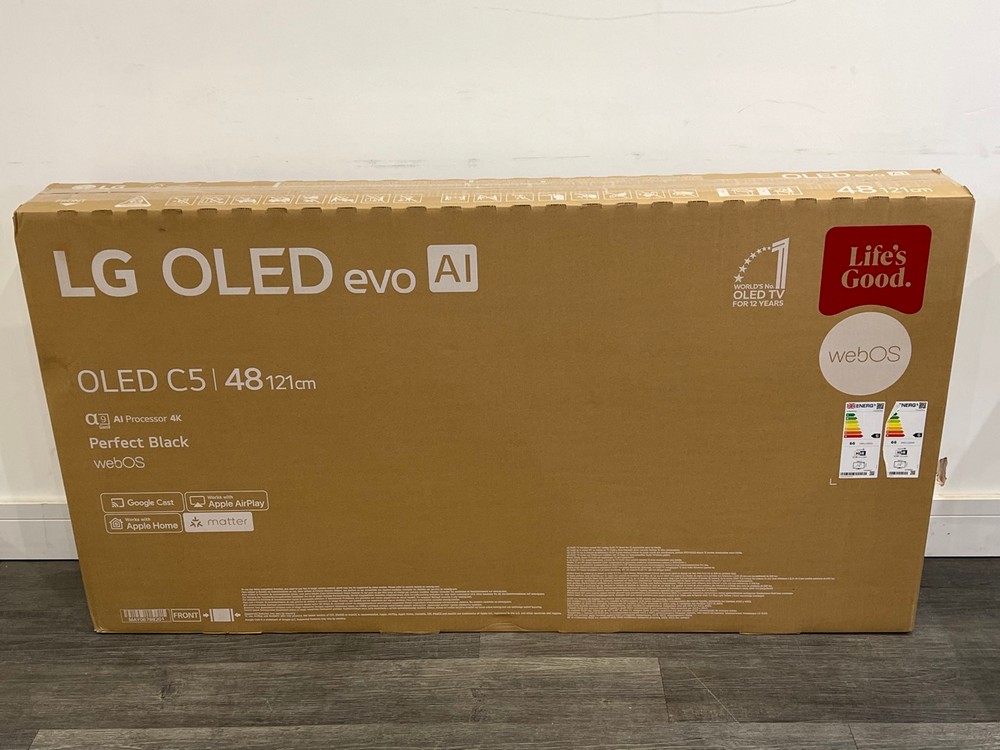 Lot 10  
            Chesterfield Tech - Collection or Optional Delivery Available 

                
LG OLED EVO AI 4K 48" TV (ORIGINAL RRP - £1299): MODEL NO OLED48C56LB (WITH BOX)....