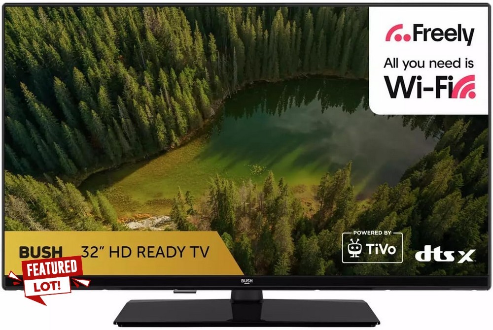 Lot 11  
            Chesterfield Tech - Collection or Optional Delivery Available 

                
BUSH 32HT25CB 32" HDR, SMART TV (ORIGINAL RRP - £209.99): MODEL NO 32HT25CB (WITH...