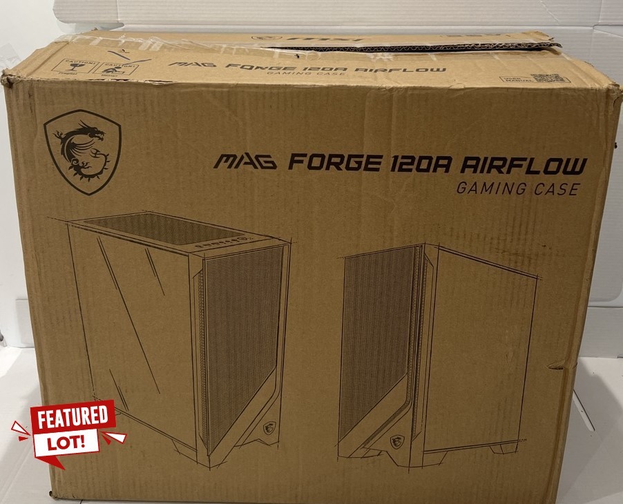 Lot 14  
            Chesterfield Tech - Collection or Optional Delivery Available 

                
MSI MAG FORGE 120A AIRFLOW GAMING PC CASE. (WITH BOX) [JPTC88531] (LOCATION: TECH)