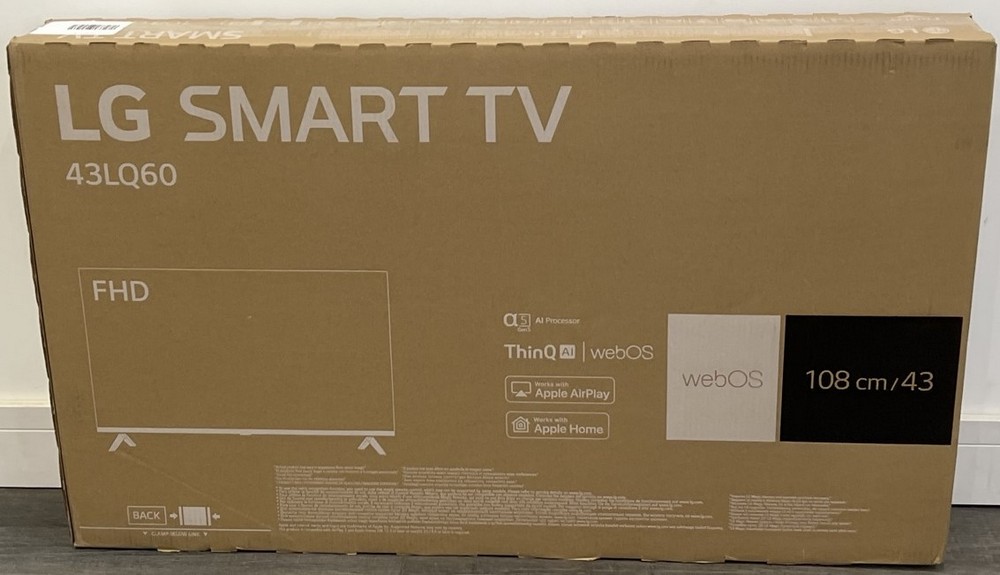Lot 15  
            Chesterfield Tech - Collection or Optional Delivery Available 

                
LG 43LQ60 43" TV (ORIGINAL RRP - £249.99). (WITH BOX) [JPTC88645] (LOCATION: TECH)