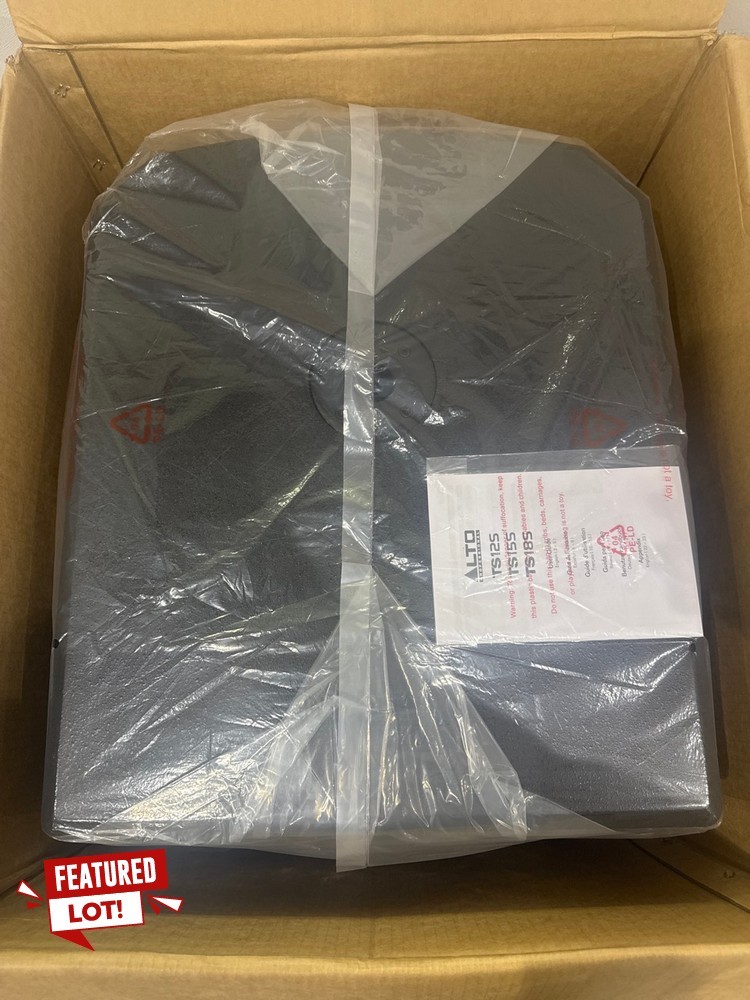 Lot 1  
            Chesterfield Tech - Collection or Optional Delivery Available 

                
ALTO TS15S SPEAKER (ORIGINAL RRP - £539.99) IN BLACK. (WITH BOX) [JPTC89173] (LOC...