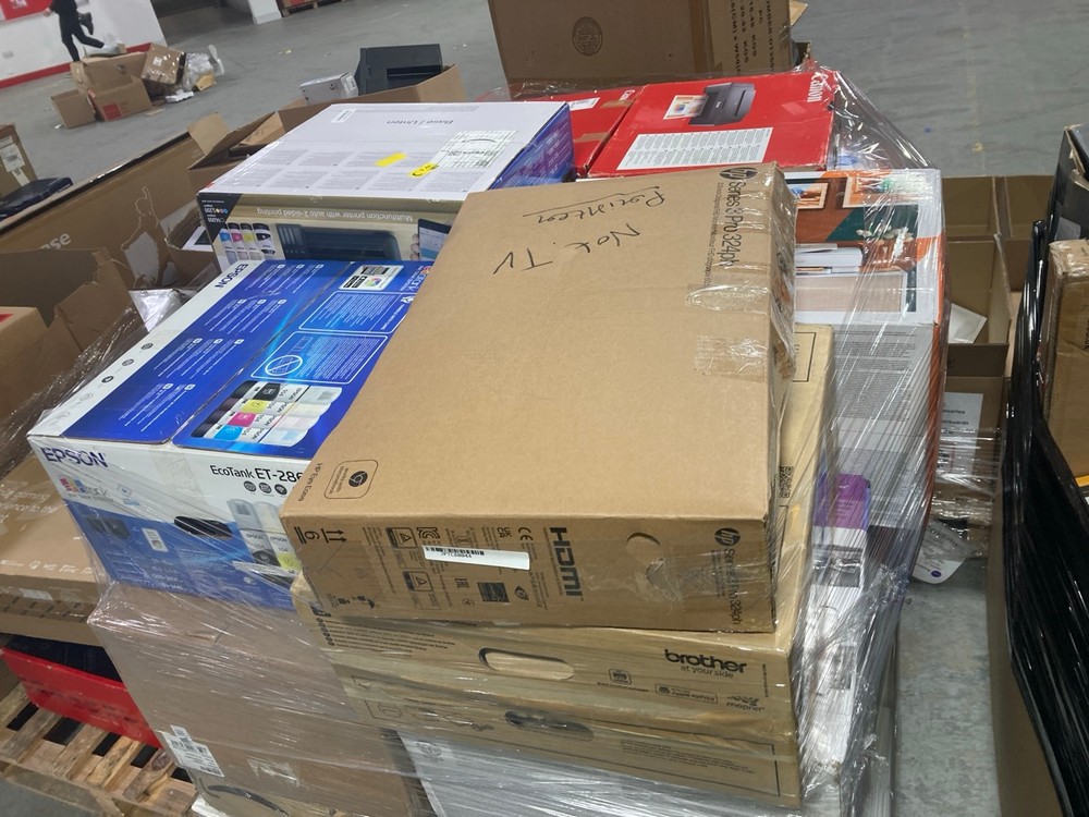 Lot 40  
            Chesterfield Tech - Collection or Optional Delivery Available 

                
PALLET OF ASSORTED PRINTERS. [JPTC88044] (LOCATION: TECH) (KERBSIDE PALLET DELIVERY)