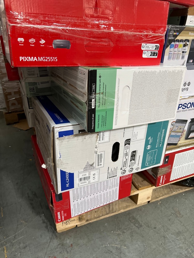 Lot 44  
            Chesterfield Tech - Collection or Optional Delivery Available 

                
PALLET OF ASSORTED PRINTERS. [JPTC89159] (LOCATION: TECH) (KERBSIDE PALLET DELIVERY)