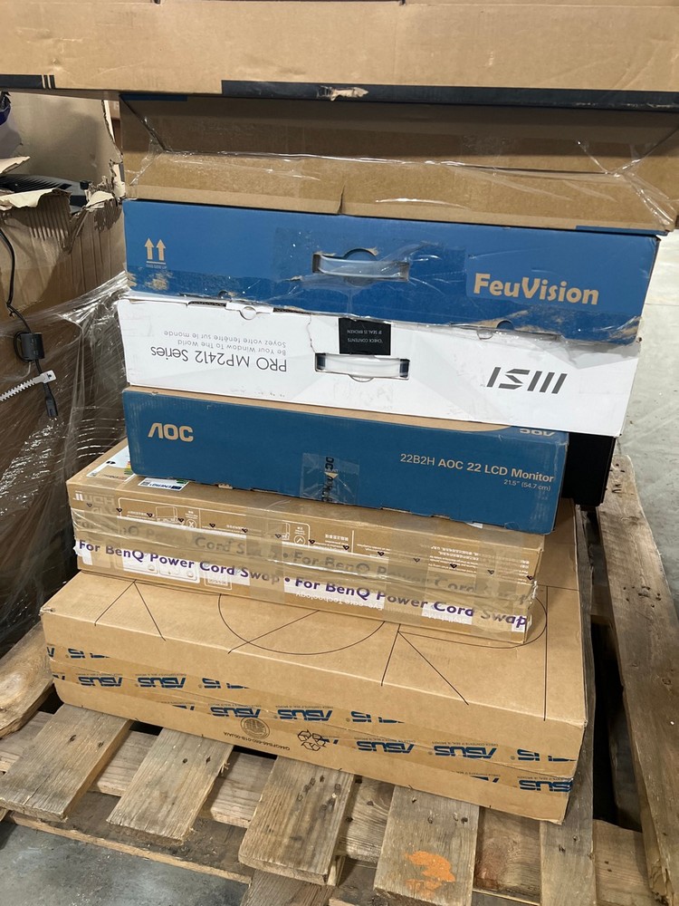 Lot 60  
            Chesterfield Tech - Collection or Optional Delivery Available 

                
PALLET OF UNTESTED MONITORS. [JPTC89148] (LOCATION: TECH) (KERBSIDE PALLET DELIVERY)