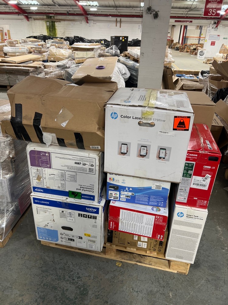 Lot 63  
            Chesterfield Tech - Collection or Optional Delivery Available 

                
PALLET OF ASSORTED PRINTERS. [JPTC89158] (LOCATION: TECH) (KERBSIDE PALLET DELIVERY)