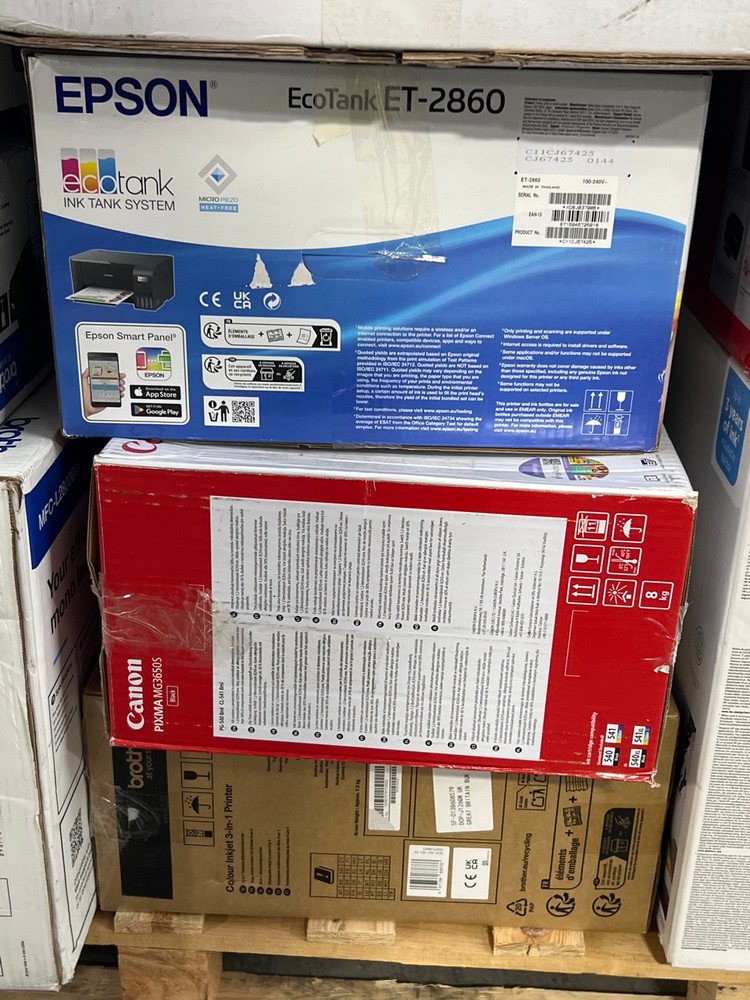 Lot 63  
            Chesterfield Tech - Collection or Optional Delivery Available 

                
PALLET OF ASSORTED PRINTERS. [JPTC89158] (LOCATION: TECH) (KERBSIDE PALLET DELIVERY)