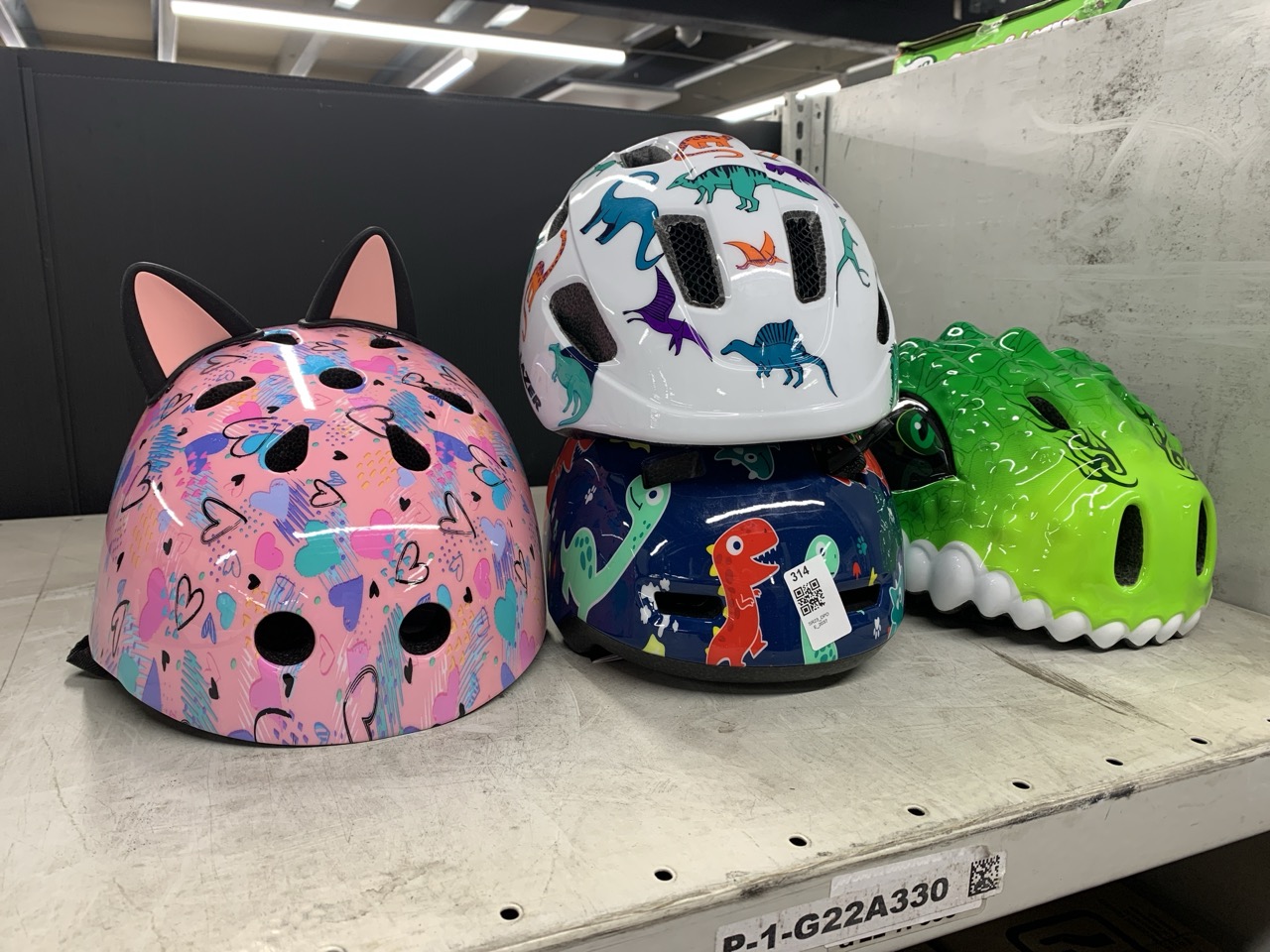 Lot 314  
            Edinburgh SR23 - Delivery Only 

                
QUANTITY OF SPORTS & EXERCISE TO INCLUDE DINOSAUR SHAPED BICYCLE HELMET: LOCATION...