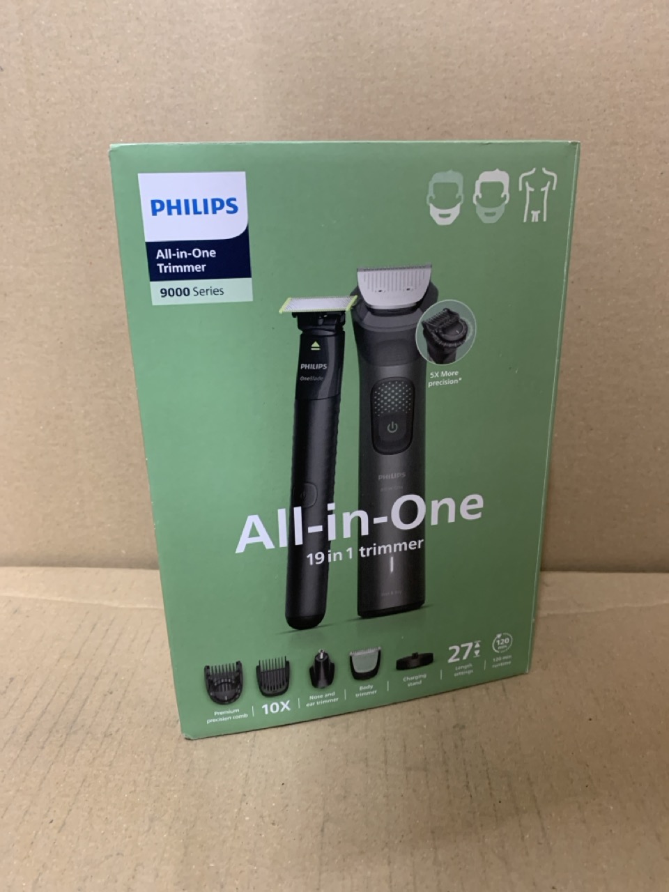 Lot 319  
            Edinburgh SR23 - Delivery Only 

                
PHILIPS MULTIGROOM 9000 SERIES ALL-IN-ONE 19-PIECE TRIMMER, SHAVER & CLIPPER + ON...
