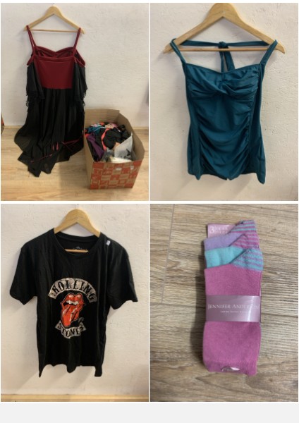 Lot 325  
            Edinburgh SR23 - Delivery Only 

                
QUANTITY OF CLOTHING & APPAREL TO INCLUDE JANNIFER ANDERTON LADIES COTTON SOCKS U...