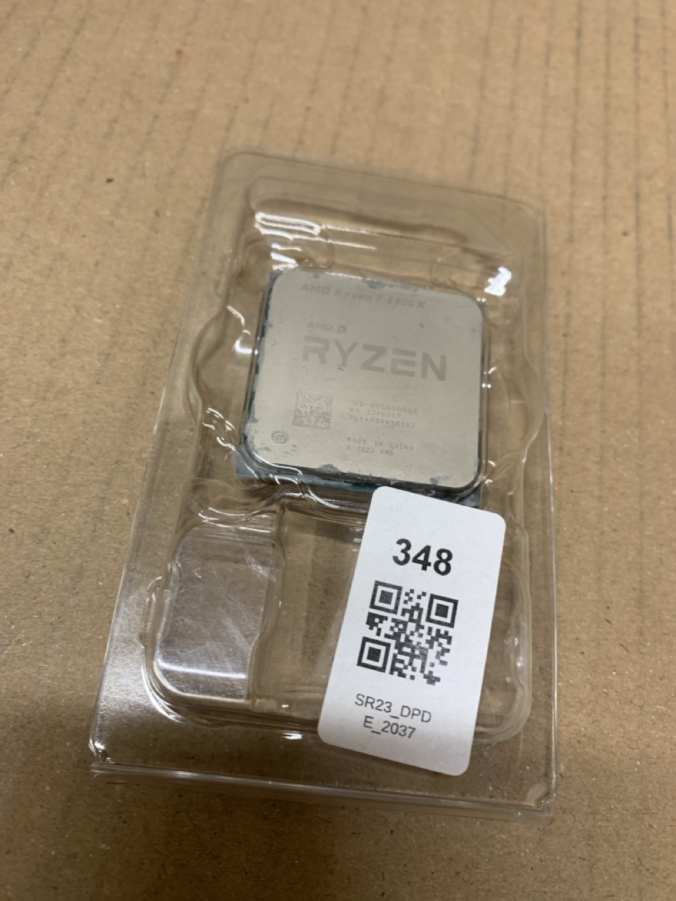 Lot 348  
            Edinburgh SR23 - Delivery Only 

                
AMD RYZEN CPU CHIP 7 5800X AM4: LOCATION - G