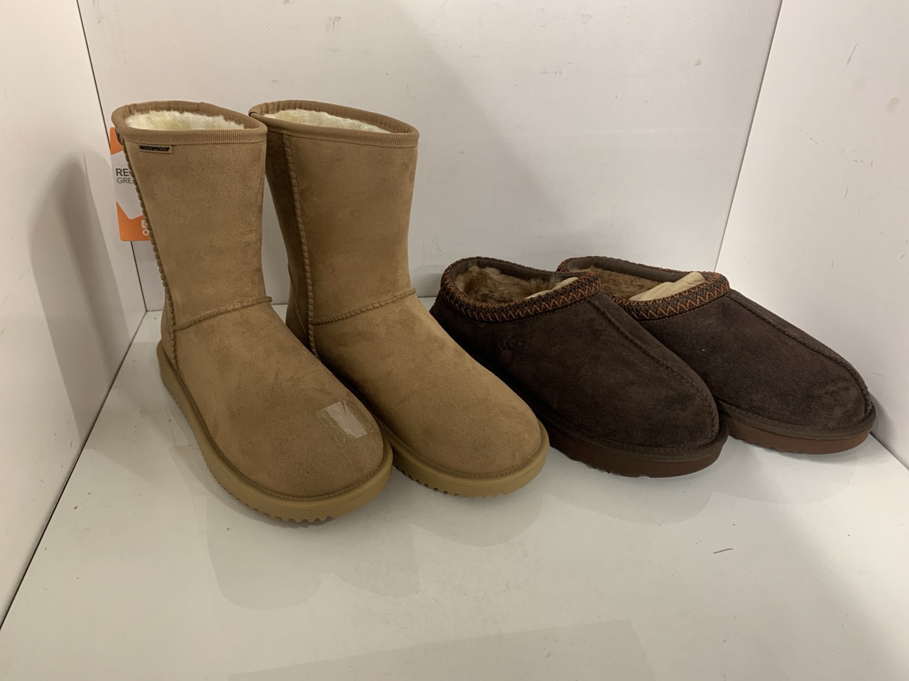 Lot 380  
            Edinburgh SR23 - Delivery Only 

                
UGG BOOT CLOGS BURGUNDY UK SIZE 7 + REGATTA WATERPROOF BOOTS CAMEL UK SIZE 6: LOC...